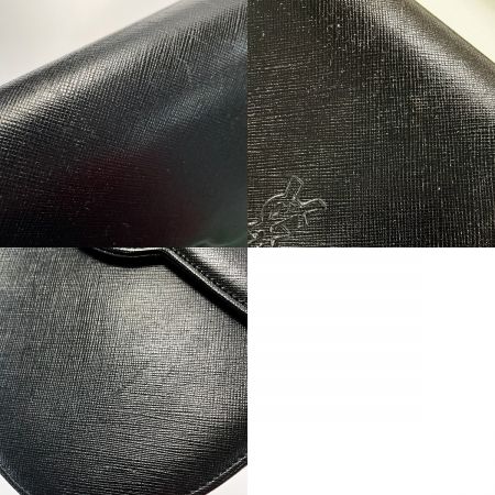  Yves Saint Laurent イブサンローラン ショルダーバッグ ブラック ヴィンテージ レザー レディース YSLロゴ型押