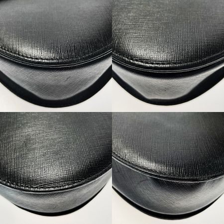  Yves Saint Laurent イブサンローラン ショルダーバッグ ブラック ヴィンテージ レザー レディース YSLロゴ型押