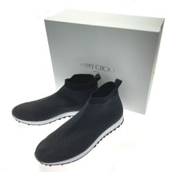 ☆☆ JIMMY CHOO ジミーチュウ ニット ソックス スニーカー 094615 ブラック×グレー SIZE 44 約29.0cm メンズ Sランク