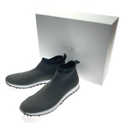 ☆☆ JIMMY CHOO ジミーチュウ ニット ソックス スニーカー モスグリーンxブラック SIZE 41 26.0cm メンズ Aランク