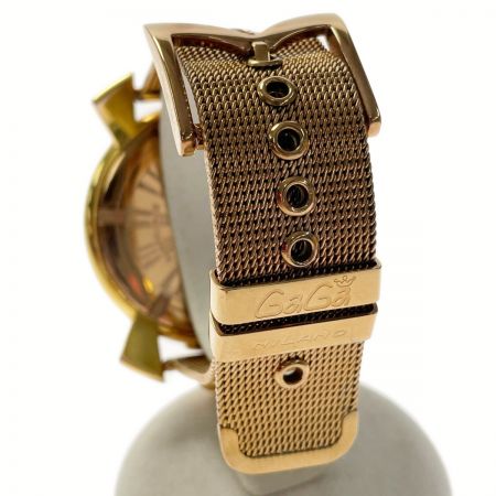  GAGA MILANO ガガミラノ MANUALE 46 スリム 5081.3 ゴールド系 クォーツ メンズ 腕時計