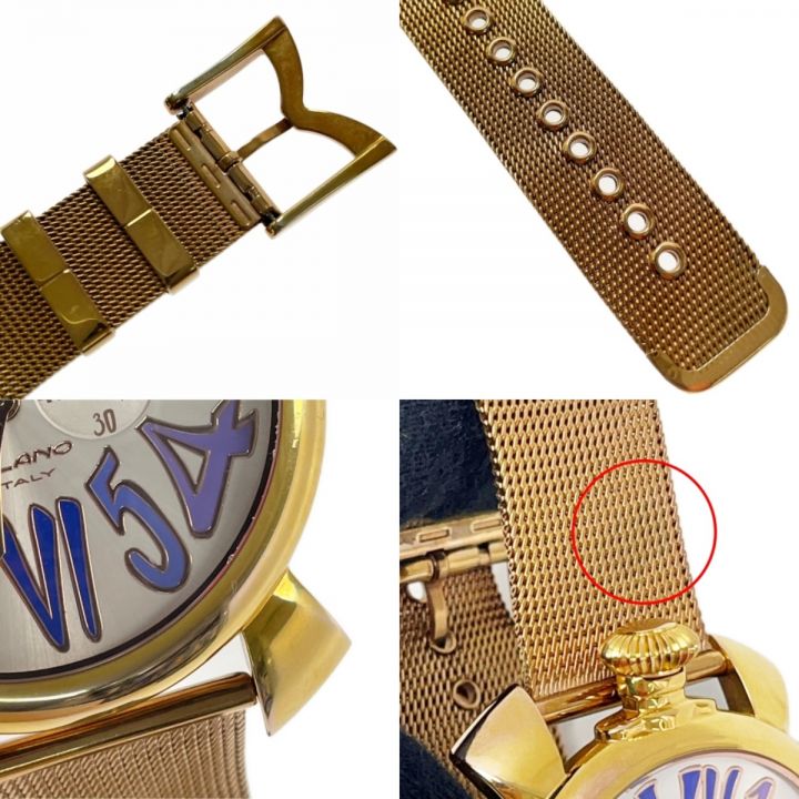 GAGA MILANO ガガミラノ MANUALE 46 スリム 5081.3 ゴールド系 クォーツ メンズ 腕時計｜中古｜なんでもリサイクルビッグバン