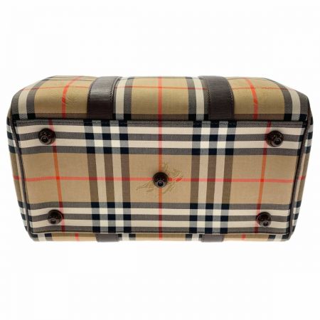 中古】 BURBERRY バーバリー ミニボストンバッグ ハンドバッグ