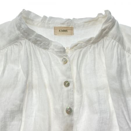  a+koloni リネン シャツ サイズ フリー レディース 17101006-4 ホワイト