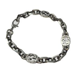 ☆☆ GUCCI グッチ インターロッキングG シルバーチェーンブレスレット SV Ag925 箱・布袋有 Bランク