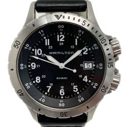 ☆☆ HAMILTON ハミルトン カーキ フィールド  H744511 クウォーツ レザー 腕時計 メンズ Cランク