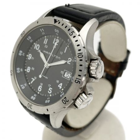  HAMILTON ハミルトン カーキ フィールド  H744511 クウォーツ レザー 腕時計 メンズ