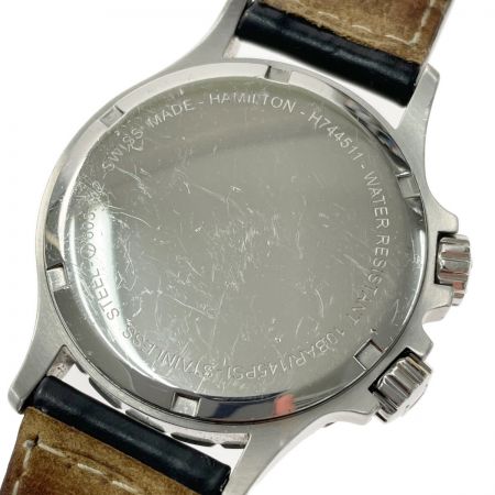  HAMILTON ハミルトン カーキ フィールド  H744511 クウォーツ レザー 腕時計 メンズ
