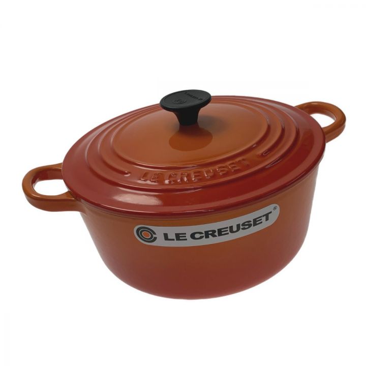 中古】 LE CREUSET ルクルーゼ ココット・ロンド 22cm ガス・IH対応 ...