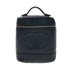 ☆☆ CHANEL シャネル ココマーク バニティバッグ A01998 ブラック キャビアスキン ゴールド金具 Cランク