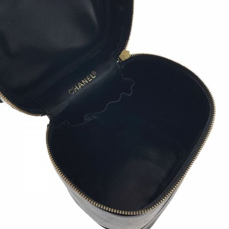  CHANEL シャネル ココマーク バニティバッグ A01998 ブラック キャビアスキン ゴールド金具