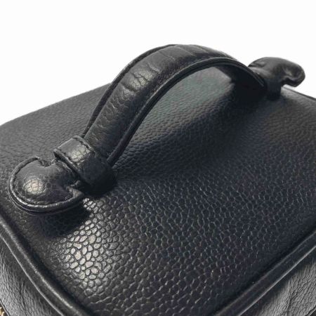  CHANEL シャネル ココマーク バニティバッグ A01998 ブラック キャビアスキン ゴールド金具