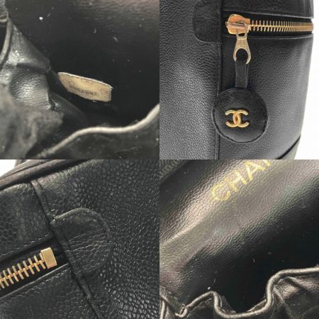  CHANEL シャネル ココマーク バニティバッグ A01998 ブラック キャビアスキン ゴールド金具