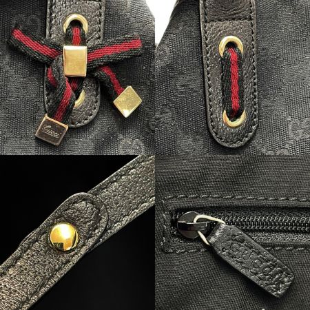 GUCCI グッチ プリンシーライン トートバッグ 163805 2123 ブラック キャンバス×レザー リボン  レディース｜中古｜なんでもリサイクルビッグバン