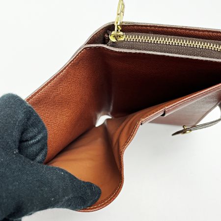  LOUIS VUITTON ルイヴィトン モノグラム ポルト・パピエジップ M61207 ブラウン 2つ折り財布 ユニセックス 証明書ケース付