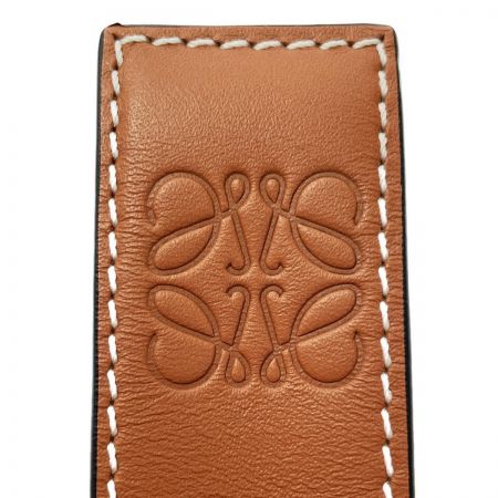  LOEWE ロエベ スラップブレスレット アナグラム ブラウン レザー レディース アクセサリー