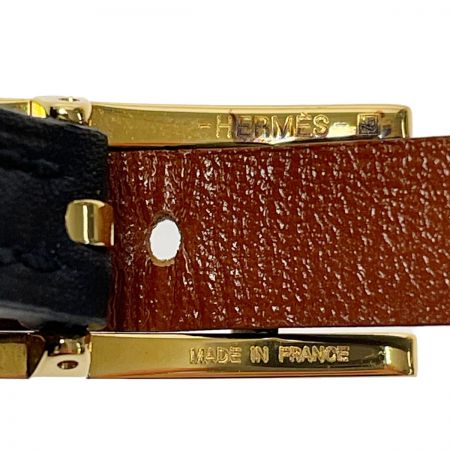  HERMES エルメス ビーアピ ドゥブルトゥール ブレスレット M刻印 ブラック ゴールド金具 アクセサリー