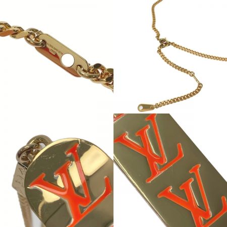  LOUIS VUITTON ルイヴィトン ペンダント・スケートボード MP3276 / DI1221 ゴールド×オランジュ LVイニシャル ネックレス