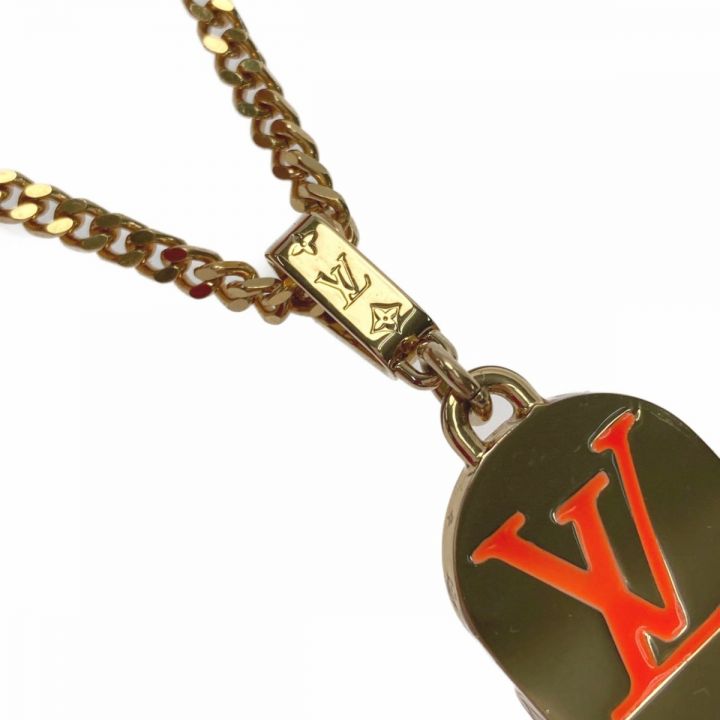 LOUIS VUITTON ルイヴィトン ペンダント・スケートボード MP3276 / DI1221 ゴールド×オランジュ LVイニシャル  ネックレス｜中古｜なんでもリサイクルビッグバン