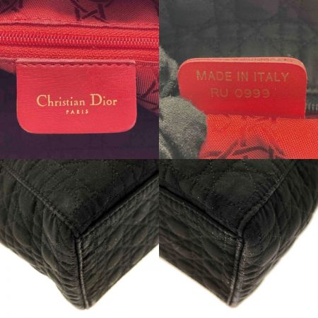  Christian Dior クリスチャンディオール レディディオール カナージュ ブラック ナイロン ハンドバッグ 布袋有 Bランク