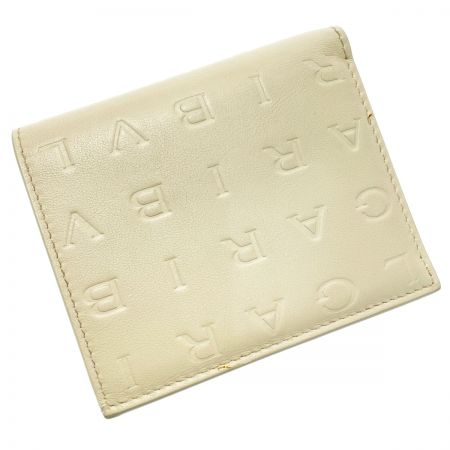 BVLGARI ブルガリ ブルガリロゴ インフィニートゥム コンパクトウォレット アイボリー×ピンク 二つ折り財布 箱有