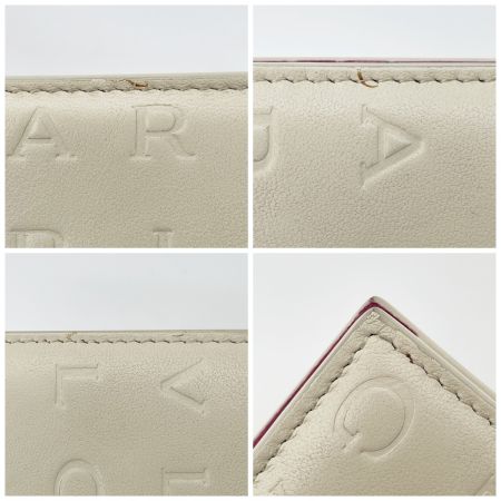  BVLGARI ブルガリ 二つ折り財布 レディース ブルガリロゴ インフィニートゥム コンパクトウォレット アイボリー×ピンク