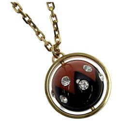 ☆☆ LOUIS VUITTON ルイヴィトン パンダンティフ マグネティック ペンダント ネックレス  M66407 ゴールド×ブラック×ブラウン レディース Bランク