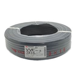 ☆☆ YAZAKI YAZAKI 矢崎《 VVFケーブル 平形 》100m巻 / 黒 / VVF3×1.6 / 0008 Sランク