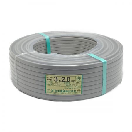   弥栄電線株式会社《 VVFケーブル 平形 》100m巻 / 灰色 / VVF3×2.0 / 10220826 3x2.0