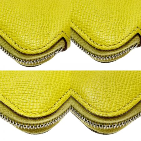  HERMES エルメス アザップミニ アザップシルクインコンパクト D刻印 ライム コインケース 小銭入れ シルバー金具 レディース