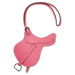 ☆☆ HERMES エルメス パドックセル ヴォースイフト ピンク系 キーホルダー チャーム シルバー金具 Aランク