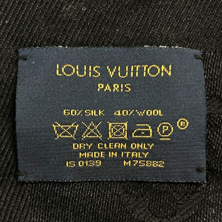  LOUIS VUITTON ルイヴィトン モノグラム ジャングル ブラック ストール ショール シルク60% ウール40%