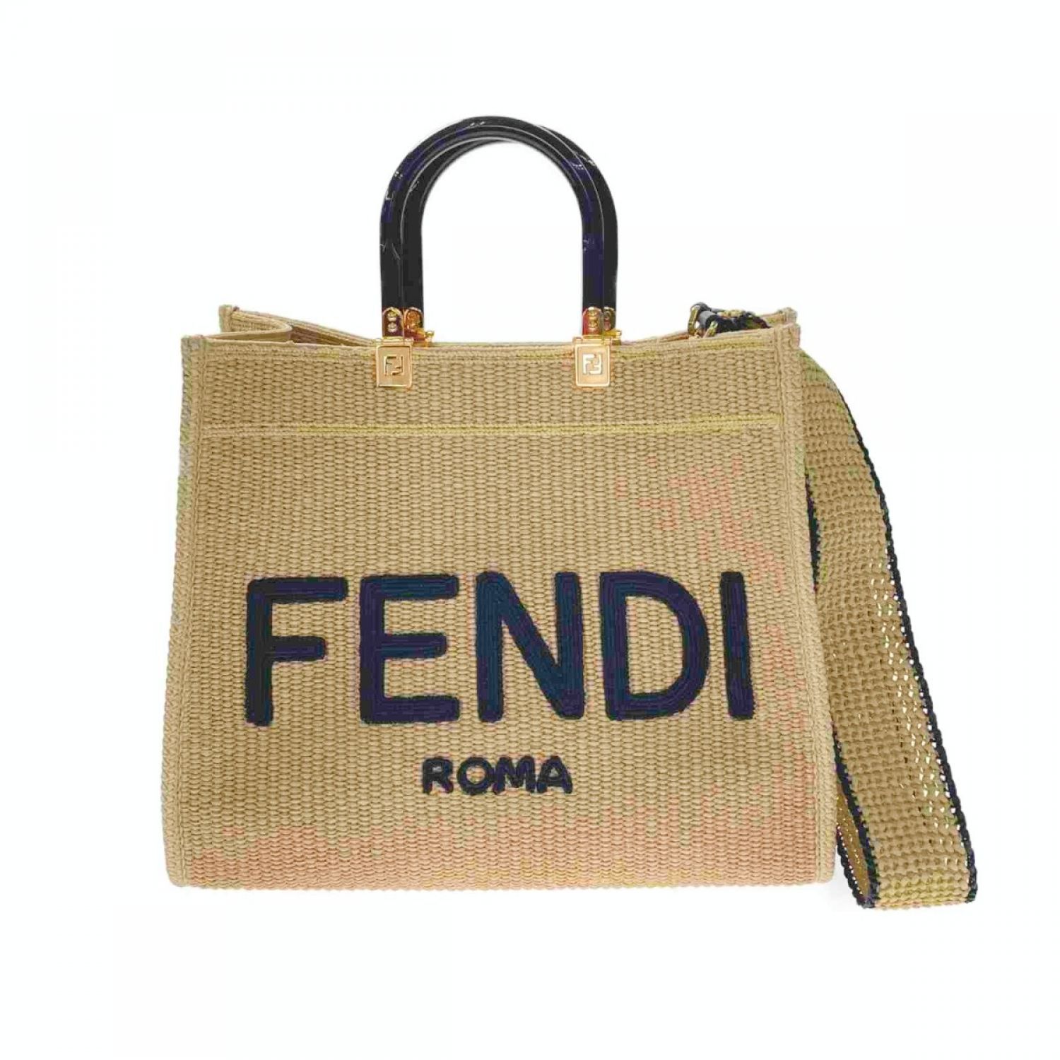 中古】 FENDI フェンディ サンシャイン ミディアム 8BH386 ベージュ