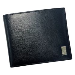 ☆☆ dunhill ダンヒル 二つ折り財布 ブラック 札入れ カード入れ メンズ  シルバー金具 ファッション小物 Aランク