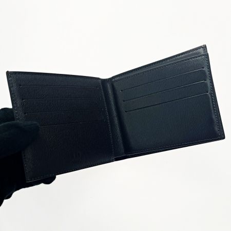  dunhill ダンヒル 二つ折り財布 ブラック 札入れ カード入れ メンズ  シルバー金具 ファッション小物