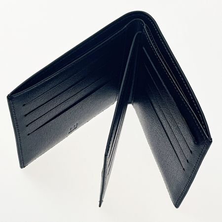  dunhill ダンヒル 二つ折り財布 ブラック 札入れ カード入れ メンズ  シルバー金具 ファッション小物
