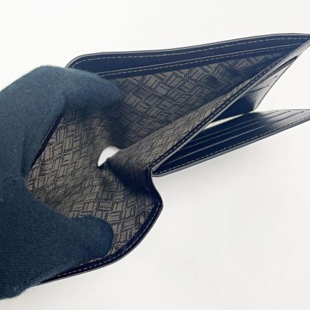 dunhill ダンヒル 二つ折り財布 ブラック 札入れ カード入れ メンズ  シルバー金具 ファッション小物