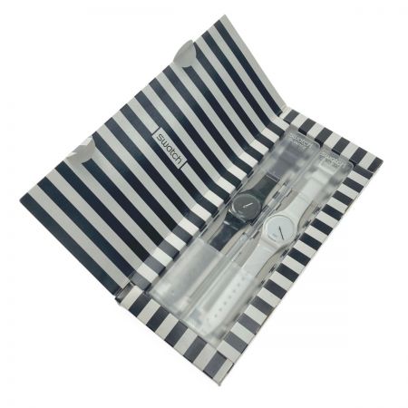  SWATCH スウォッチ WHITE HOURS/BLACK MINUTES クォーツ メンズ 腕時計 箱有 ジャンク