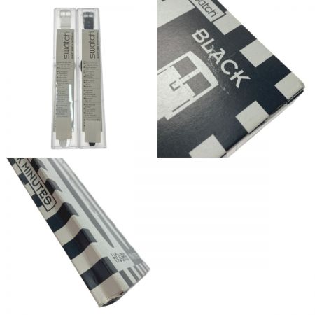  SWATCH スウォッチ WHITE HOURS/BLACK MINUTES クォーツ メンズ 腕時計 箱有 ジャンク