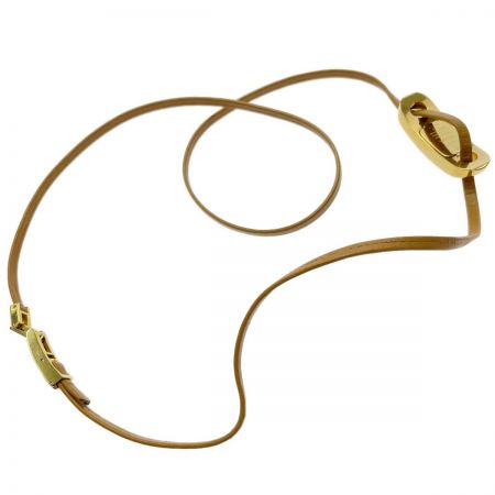  GUCCI グッチ ブレスウォッチ クォーツ 6100L ゴールド×ブラウン系 レザー レディース 腕時計