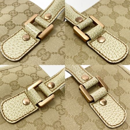  GUCCI グッチ トートバッグ ハンドバッグ 124260 ベージュ GGキャンバス×レザー 布袋付
