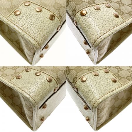 GUCCI グッチ トートバッグ ハンドバッグ 124260 ベージュ GGキャンバス×レザー 布袋付
