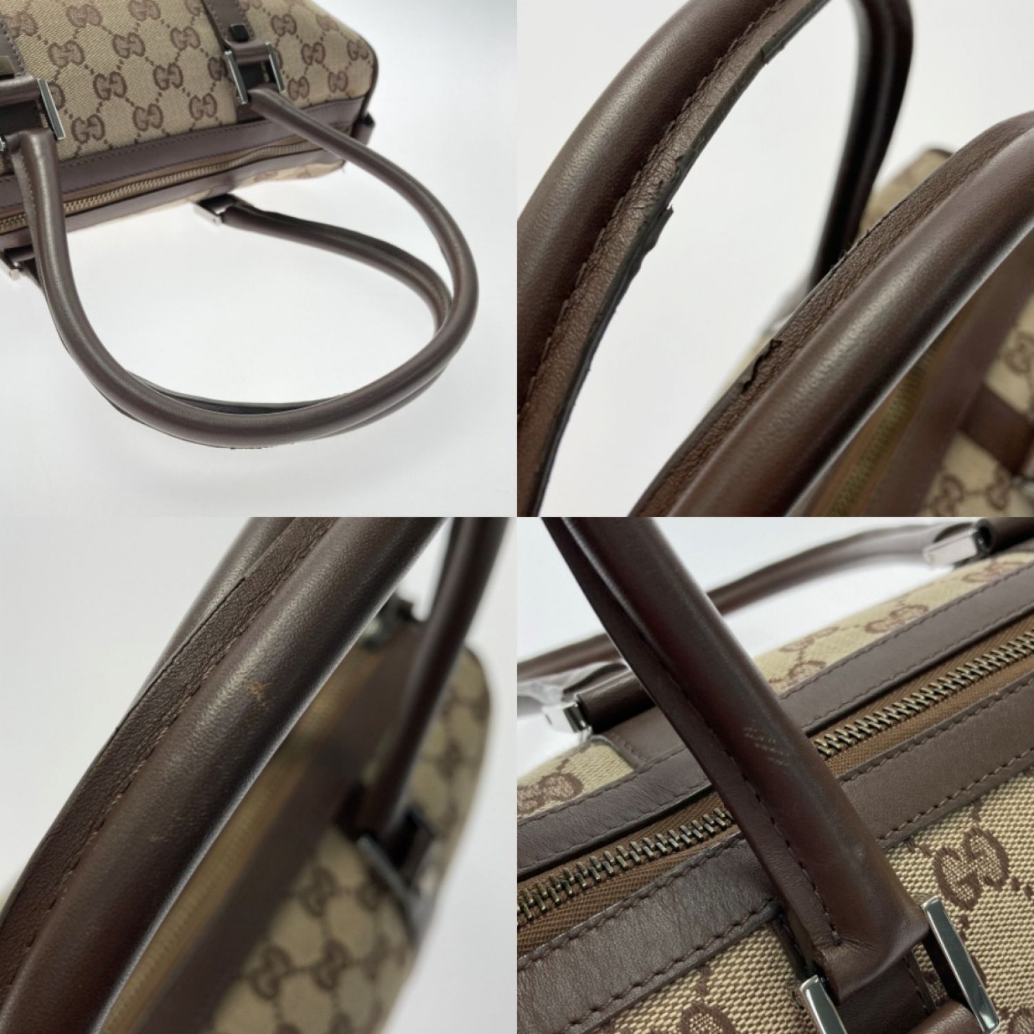 中古】 GUCCI グッチ GGキャンバス ミニボストン 000.0851 ブラウン