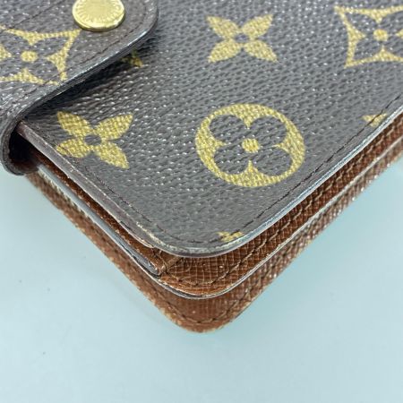 LOUIS VUITTON ルイヴィトン モノグラム コンパクトジップ M61667 ブラウン 2つ折り財布
