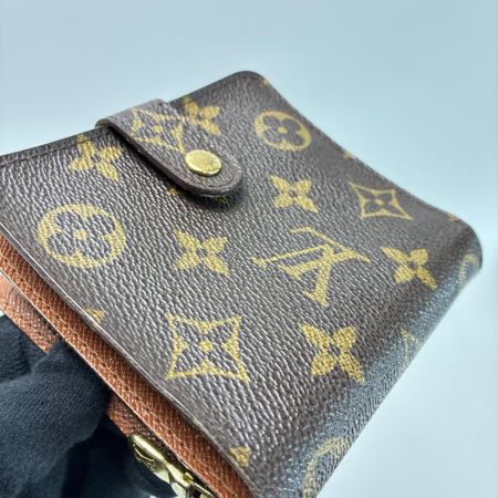 LOUIS VUITTON ルイヴィトン モノグラム コンパクトジップ M61667 ブラウン 2つ折り財布
