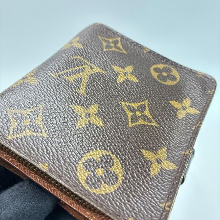 LOUIS VUITTON ルイヴィトン モノグラム コンパクトジップ M61667 ブラウン 2つ折り財布