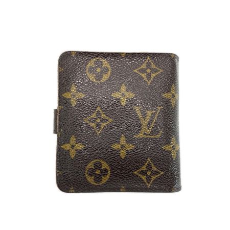 LOUIS VUITTON ルイヴィトン モノグラム コンパクトジップ M61667 ブラウン 2つ折り財布