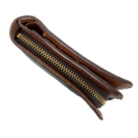 LOUIS VUITTON ルイヴィトン モノグラム コンパクトジップ M61667 ブラウン 2つ折り財布