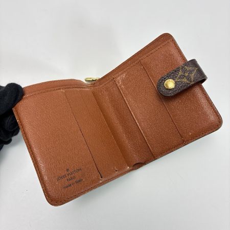 LOUIS VUITTON ルイヴィトン モノグラム コンパクトジップ M61667 ブラウン 2つ折り財布