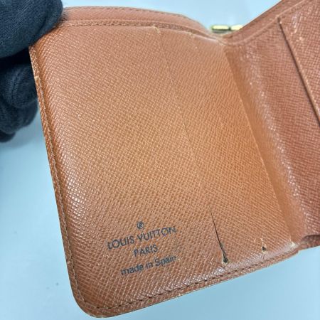 LOUIS VUITTON ルイヴィトン モノグラム コンパクトジップ M61667 ブラウン 2つ折り財布